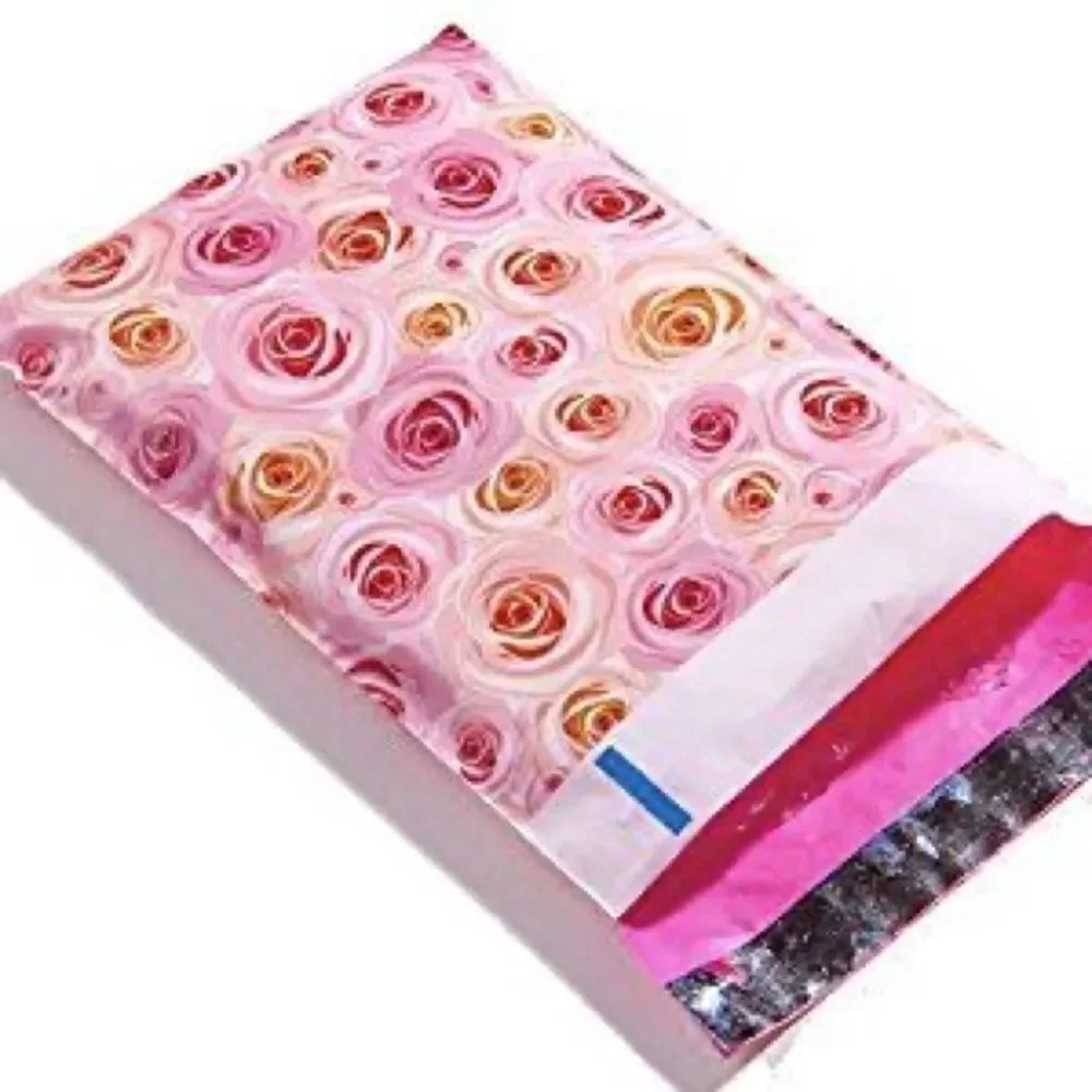 20- 6x9 Rose Print Poly Mailers